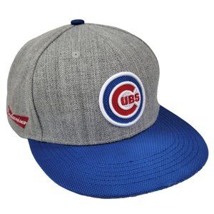 Chicago Cubs Hat - Snapback Baseball Cap Budweiser Logo Blue Gray Wool Blend MLB